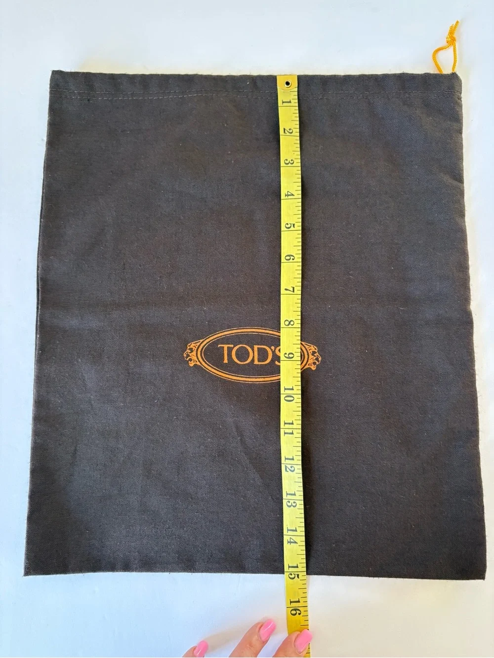 Tod's Dust Shoe Purse Bag Cotton Draw String 13*15 Brown Logo Soft Luxury Travel